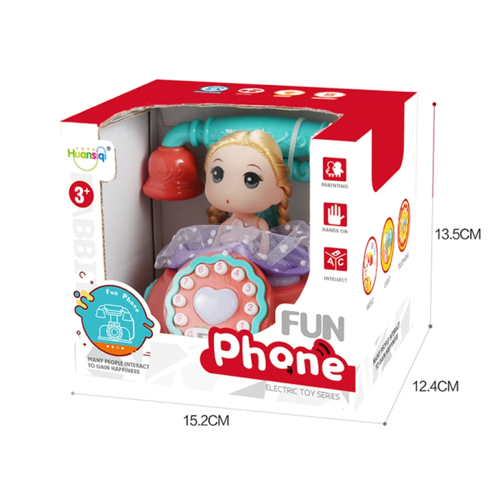 Children Role Play Cartoon Battery Operated Light Up Music Multifunctional Funny Plastic Simulation Telephone Toys