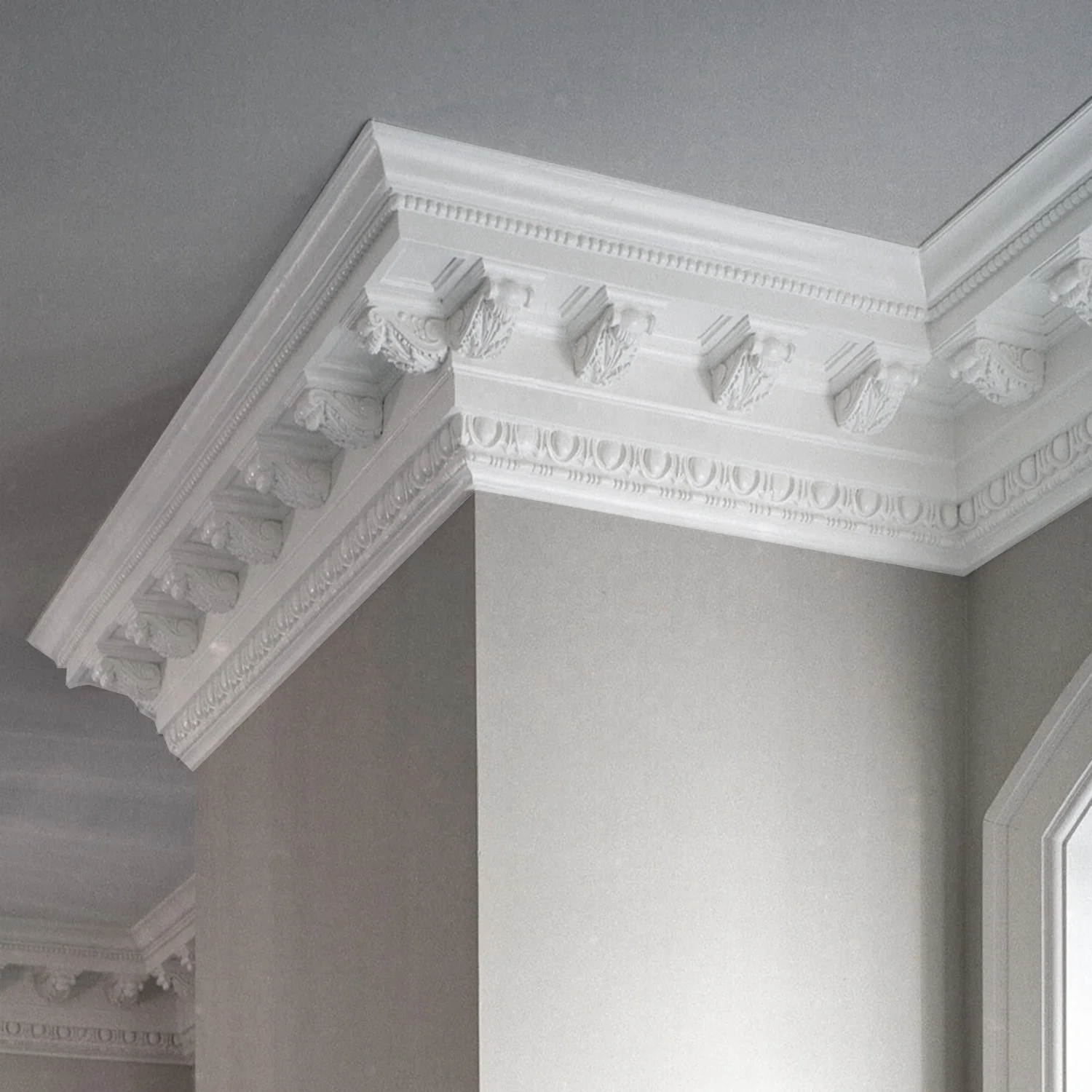 Auuan High Density High Quality Luxury Model PU Cornice Molding Interior Ceiling Frame AA041 for House Decoration