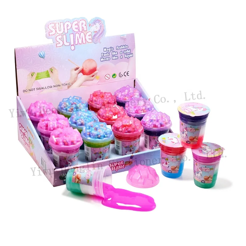 2021 Wholesale 3 colors packing rainbow slime kit Non-toxic blow bubble jelly glitter galaxy play dough DIY funny slime kit