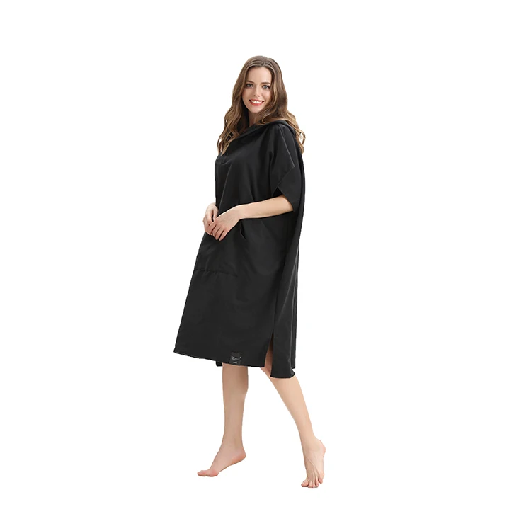wholesale cheap custom microfiber surf hooded poncho beach Changing towel for adults