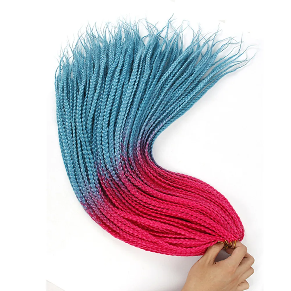 NEWLOOK22 inch colorful three-strand braid box braid 22 chemical fiber crochet braids hair extension wig