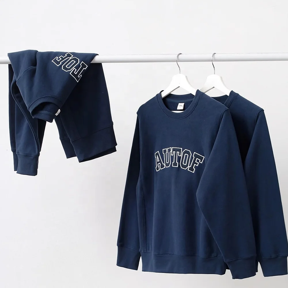 Manufacturers customized spring and autumn men casual loose jumper solid color screen printing brand LOGO embroidery