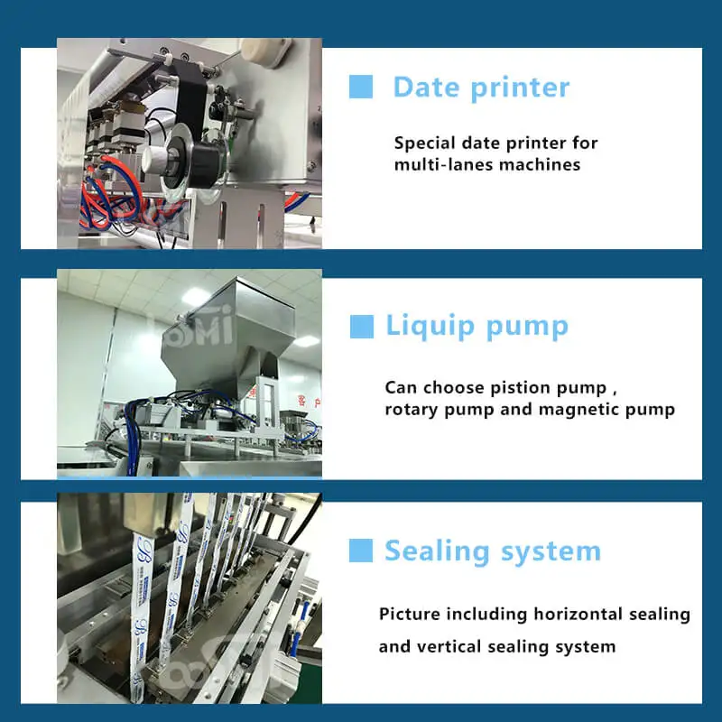 Fully automatic vertical natural health product strip bag packing machine 8 lane hydration mix powder packing filling machine