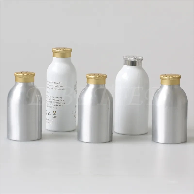 50g 100g 200g Aluminum Powder Bottle Talc Powder Container with Sifter Lid Packaging