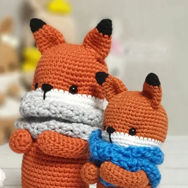Amigurumi Pattern Fox Crochet Toy for Baby Gift Set Cotton Filled Doll Knitting Toys Customized Stuffing