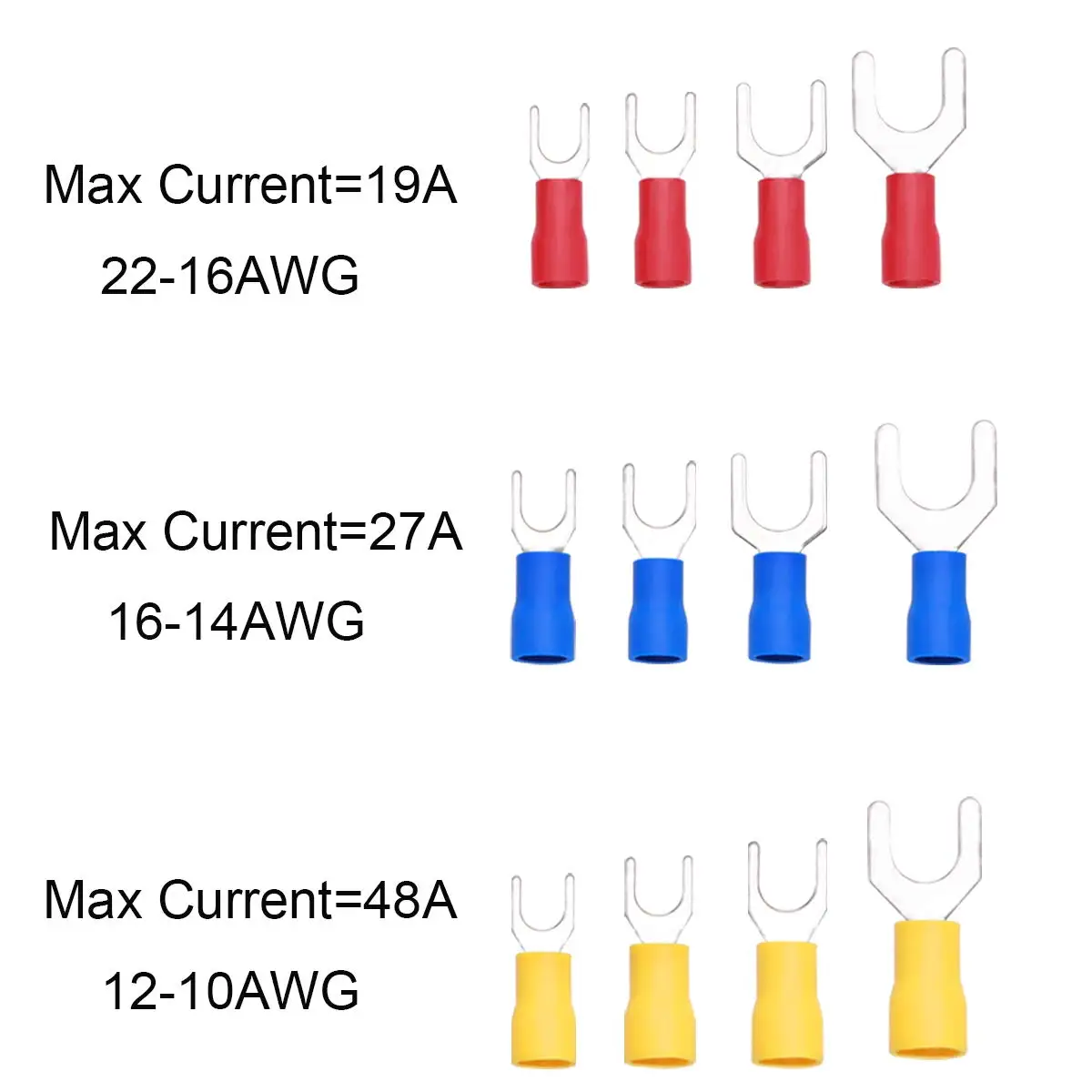 SV Quick Disconnect Electrical  Insulated Fork Spade U-Type  Crimp Terminals Connectors M3/4/ 5/6 / 8/10
