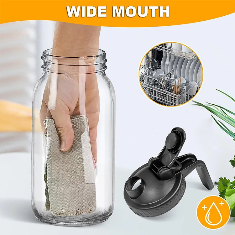 64oz Coffee Breastmilk Sun Tea Iced Tea Glass Water Pitcher mason jar Cold Brew Coffee Maker Pitcher with stainless steel filter