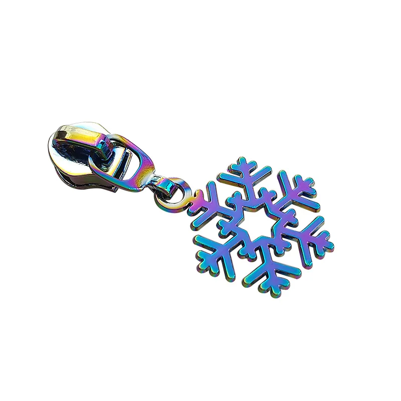 
Hot Sale Classic Style Clothing Rainbow Color Metal Zipper Puller Custom Waterproof Zipper Slider 