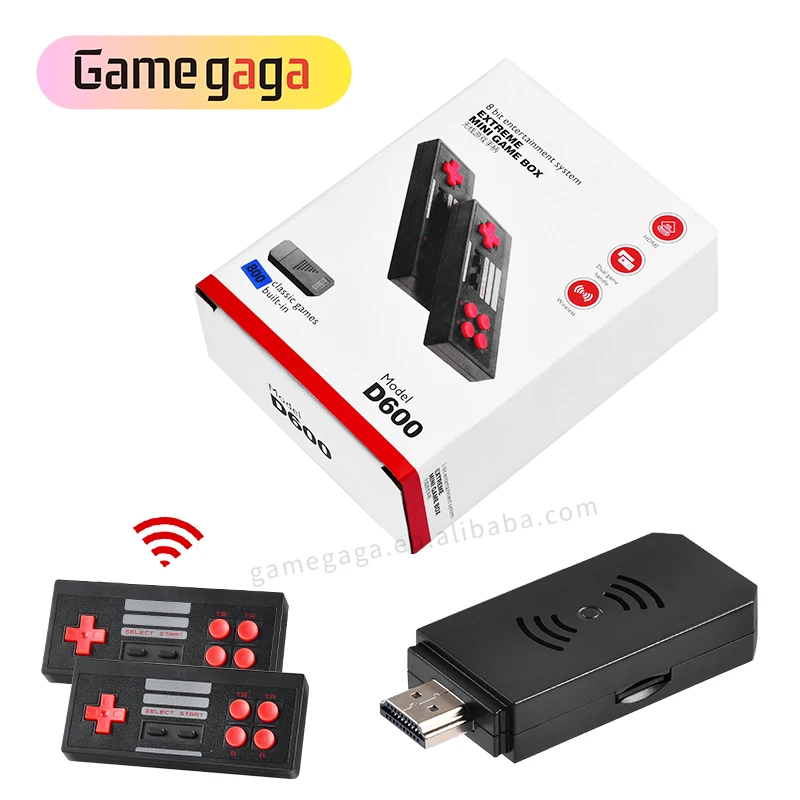Игровая консоль D600 620 2,4G, беспроводной геймпад, HD, аркадные игровые приставки, игровые консоли, встроенные 800 классических игр