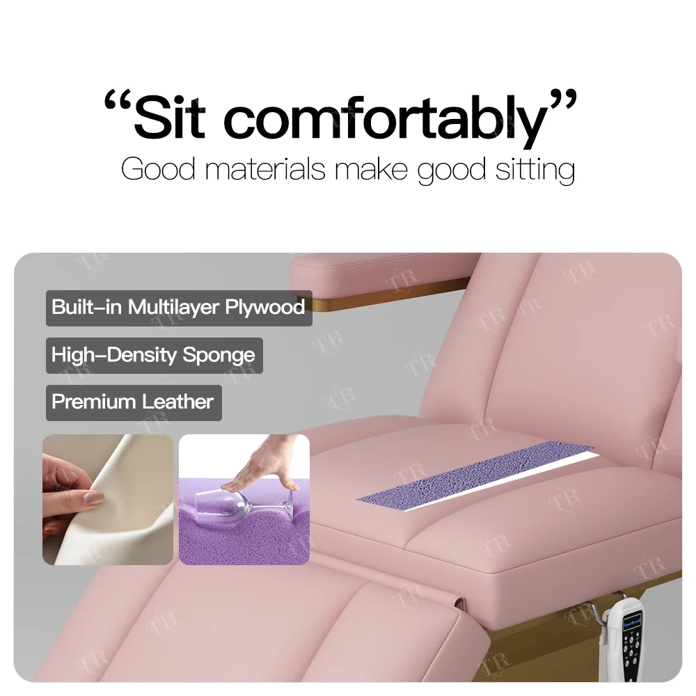 Turri Aesthetic Stretcher Electric Massage Table Foot Control Cosmetic Bed White Leather Beauty Salon Furniture Massage Bed