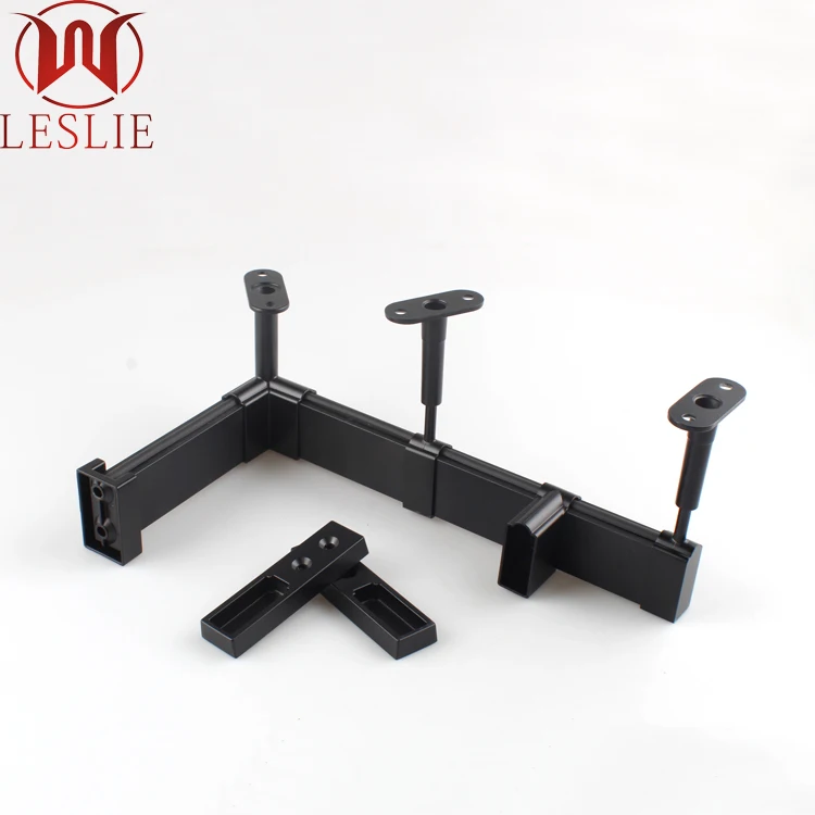 Black wardrobe rail support tube mounting rod flange For Hanging Clothes hanging tube support holder closet round tube rod