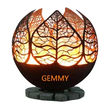 Custom design Corten Steel Garden  Fire Pit Ball