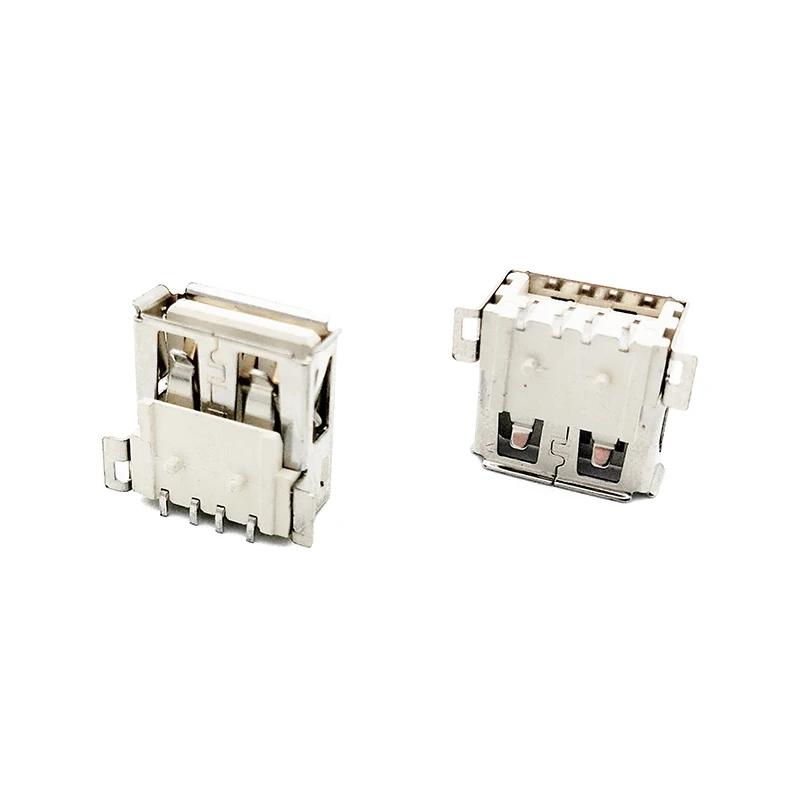 Type A USB 2.0 4PIN SMT 90 degrees female connector for PCB square pin wholely paste