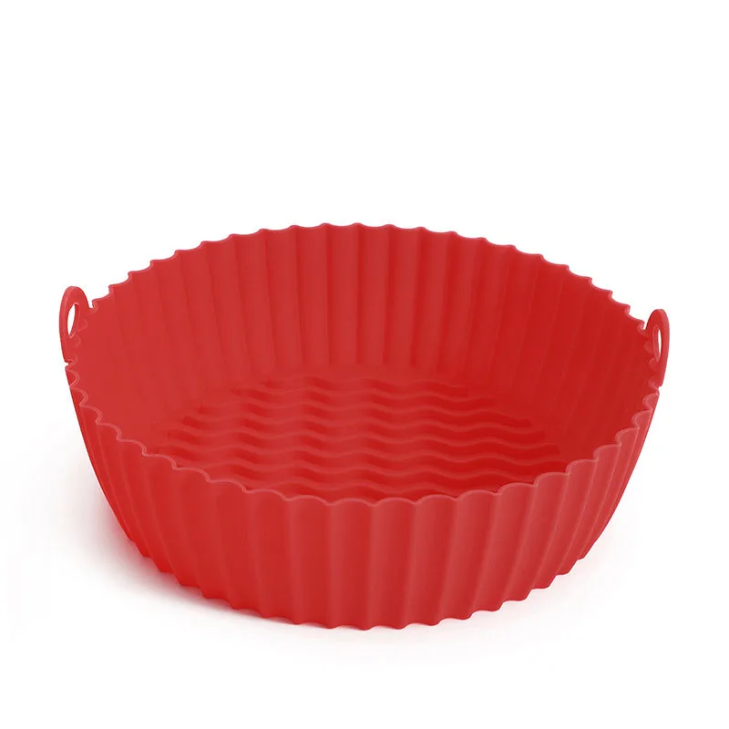 Silicone Pot Round Grill Pan Oven Baking Tray Fried Chicken Basket Mat Air Fryer Silicone Liners Silicone Pot Air Fryer
