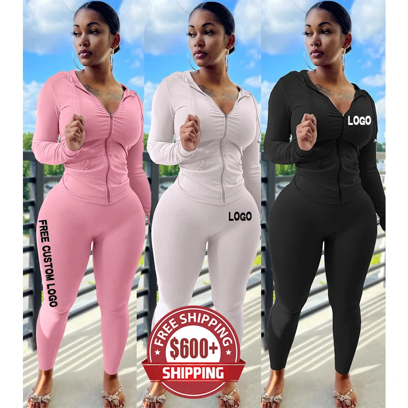 tracksuit for women 2022 custom logo sweatsuit sweat track suit jogging suit lady tracksuit