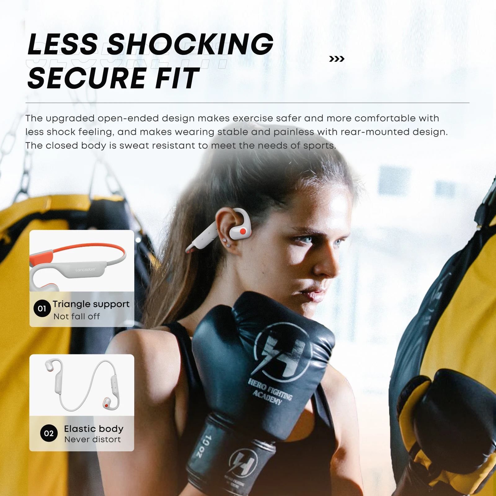 Neckband Sound Stereo Ear Hook Bluetooth Waterproof Bluetooth Wireless Sport Bone Conduction Headphones Earphones Headset