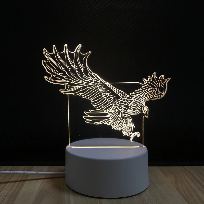 3D Illusion Lamp  Romantic I Love U Heart Night Light Decorative Desk Lamp