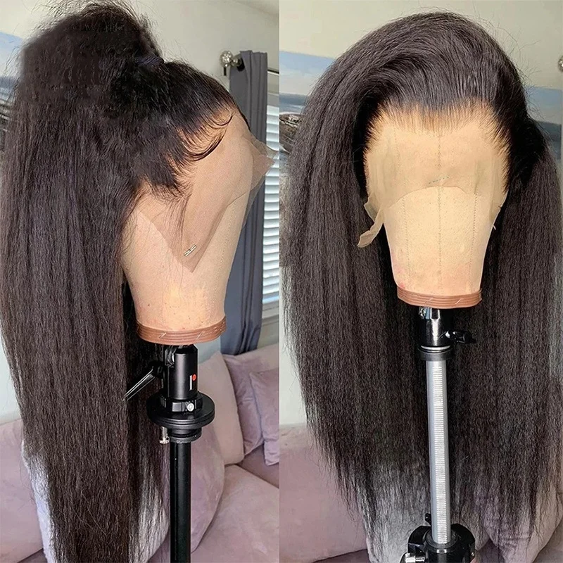 Fuxin Wholesale Glueless Kinky Straight Wig Human Hair Lace Front Hd Lace Frontal Wig Raw Vietnamese Hair Wigs for Black Women