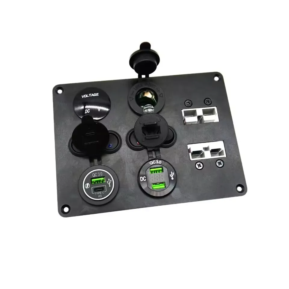 New 12V Anderson connector Dual USB Charger Power Socket Outlet Plug Charging Panel Mount for Car 12 Months CN;GUA Green/red Bl