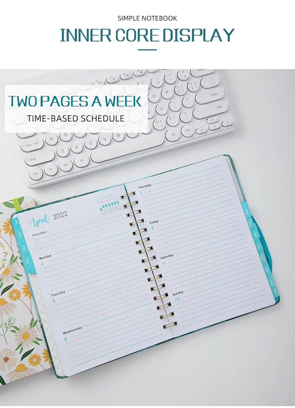 365 Day Diary Notebook Planner Colorful Inner Page Notepad Daily Plan Yearly Agenda School Office