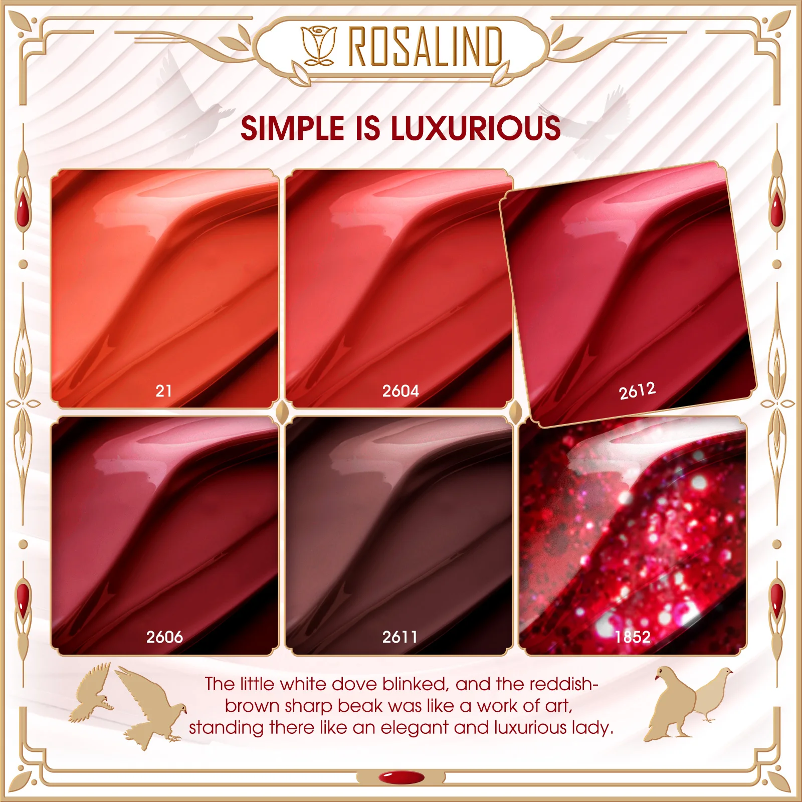 ROSALIND nail product wholesale custom bottles logo red glitter fall winter all color lacquered uv gel varnish nail polish set