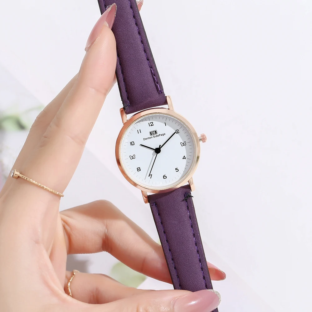 
2021 Amazon EBay Hot Sale Factory Simple Dial DS ogo lady girl Watch Leather Watch bow pattern Custom Logo reloj quartz hombre 