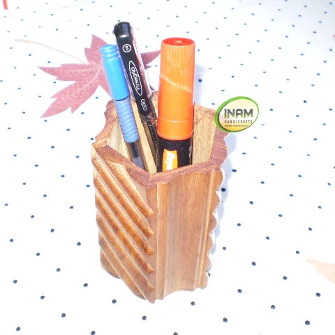Wooden Beautiful and designer handmade Pen stand //Office Decorative handmade pen holder for desk