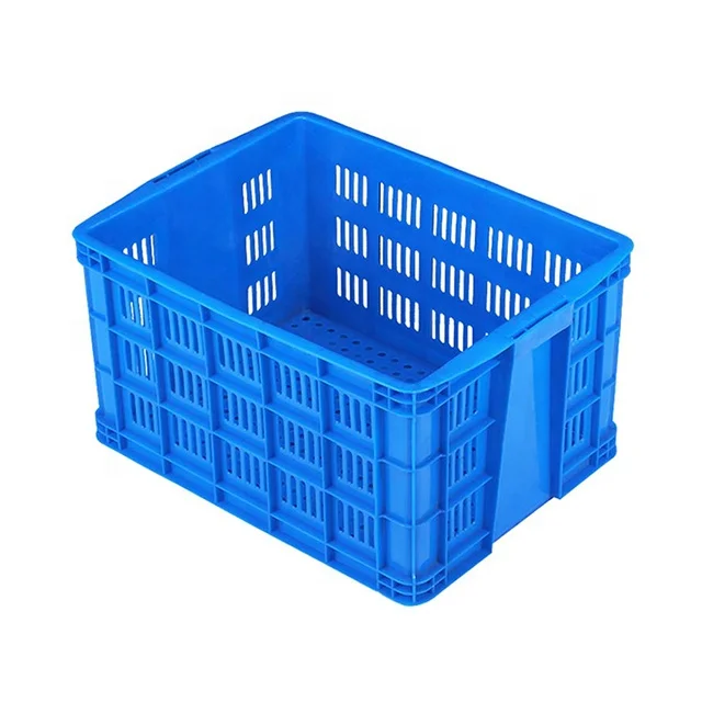 Stackable plastic crates for fruits and vegetables