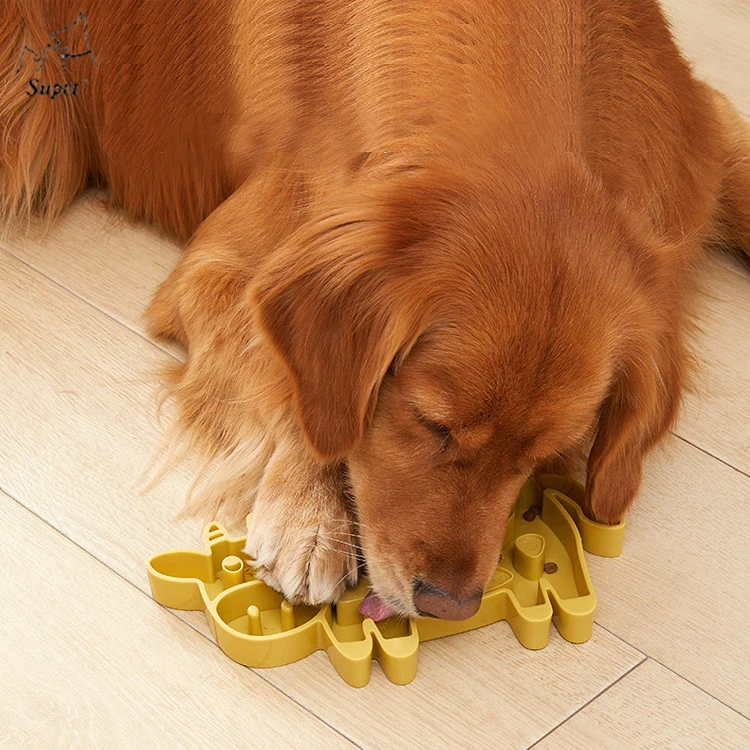 New Arrive Lovely Cow Shape Soft Chew Resistant Healthy Diet Dog Bowl Slow Feeder Eating Large