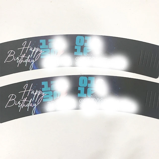 Custom kpop fan support design printing cupsleeve event paper cup sleeve