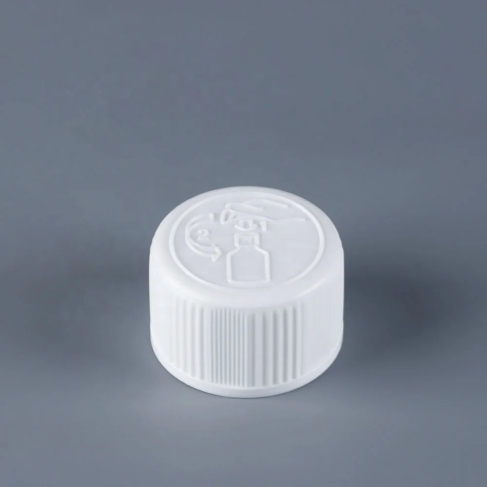 custom 28mm diameter plastic children resistant cap CRC tamper evident screw top cover lid closure child safe lock proof cap