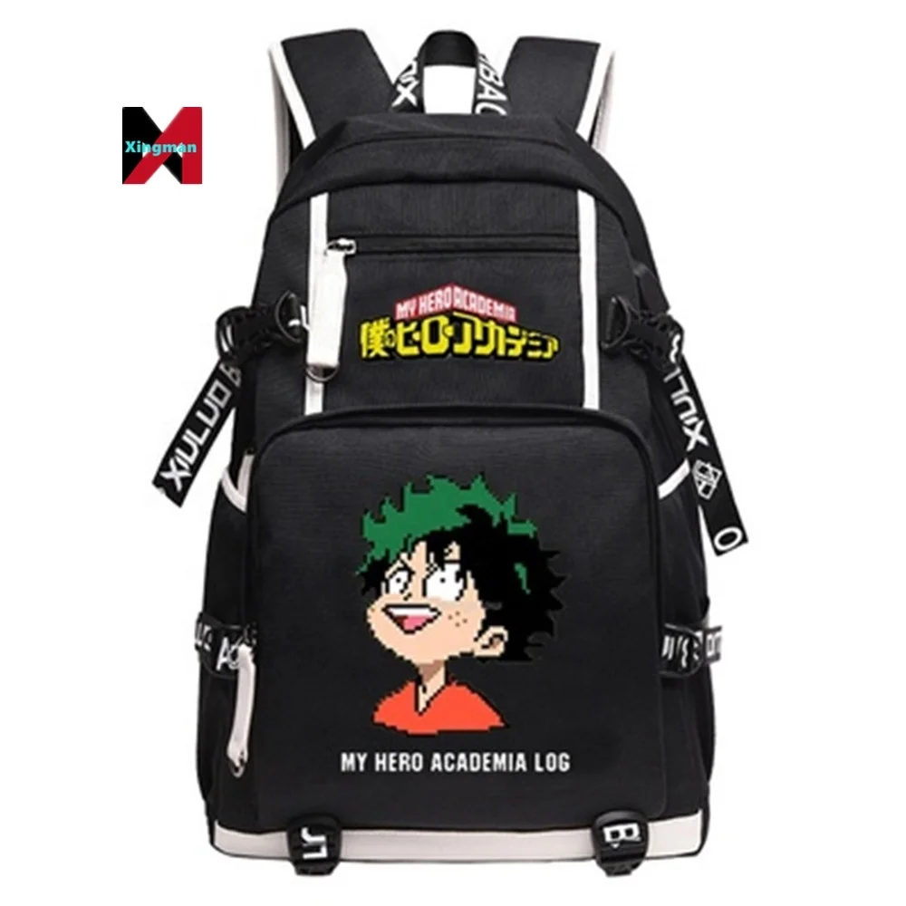 My Hero Academia Anime Backpack Bakugou Katsuki Cartoon Schoolbags Fashion USB Charging Laptop Backpack Travel Bags