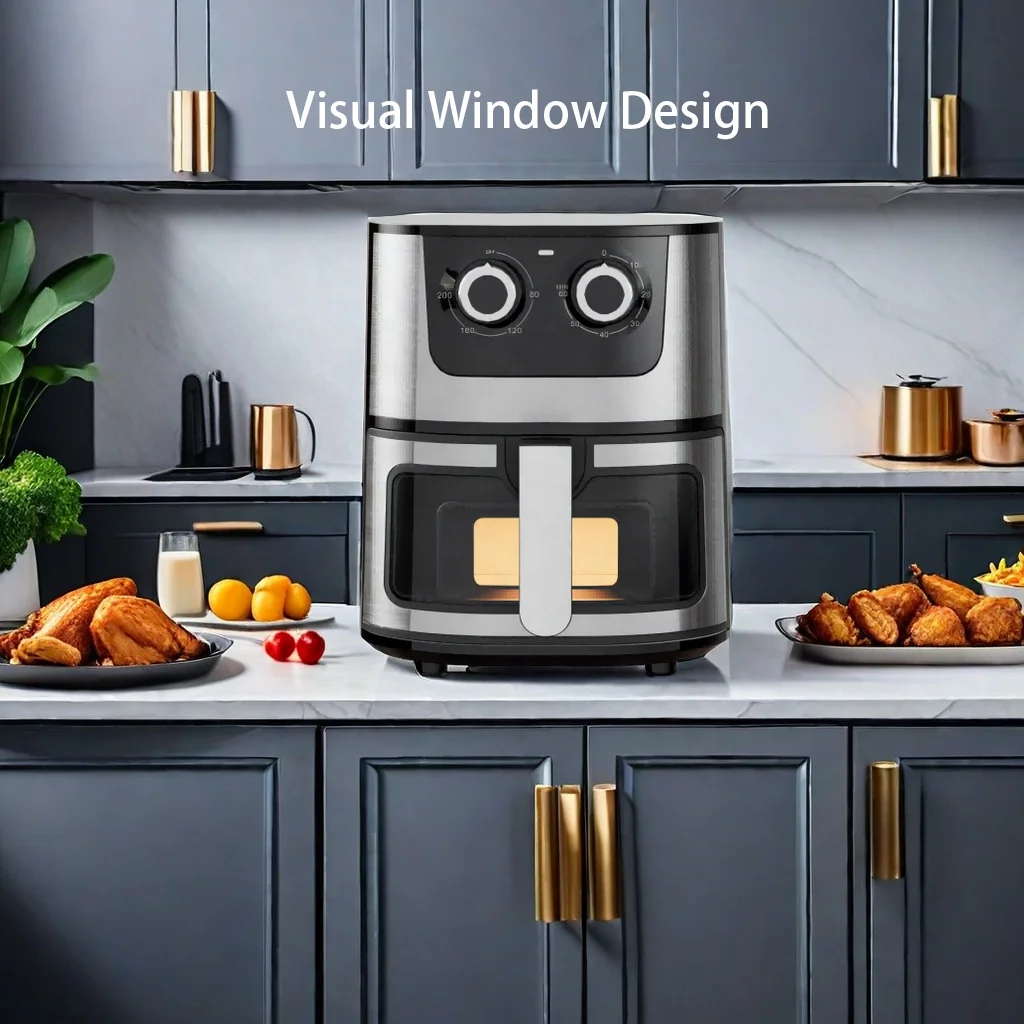 Popular Smart Kitchen Appliances Air Fryer Modern Stainless steel housing Air Fryer with visual window