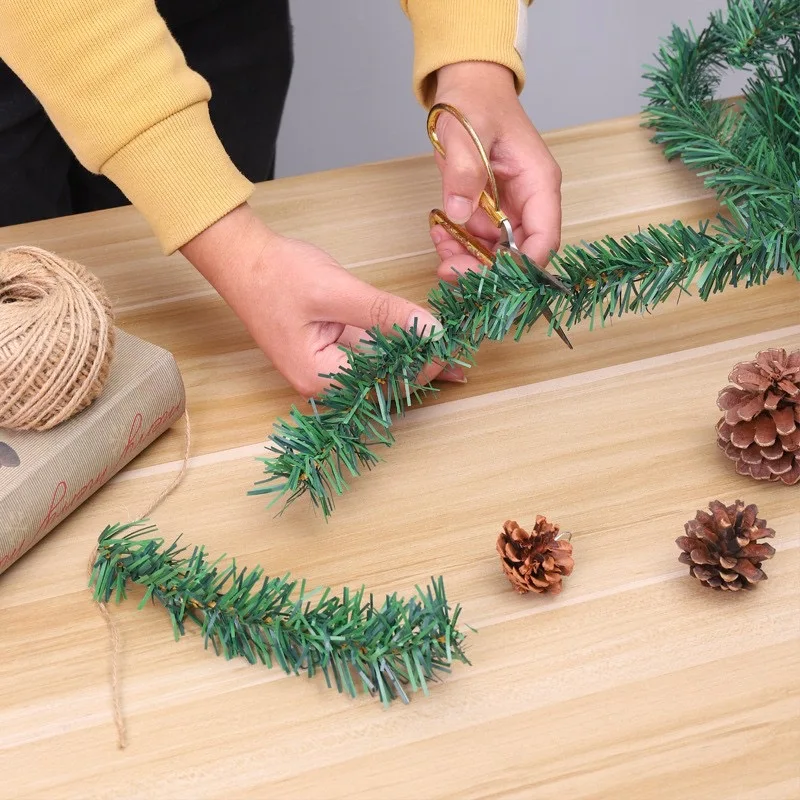 5.5m Pine Artificial Fir Garland Christmas Tree Decoration Garland Decorative Green Red Christmas Xmas Tree Rattan Banner Decor