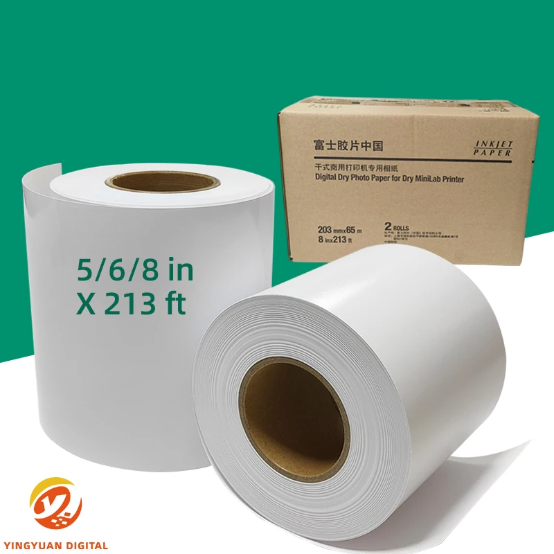 FUJI 5/6/8 inch 213ft DX100/ De100 Glossy Luster Dry Minilab printer RC Photo Paper roll for Epson D700