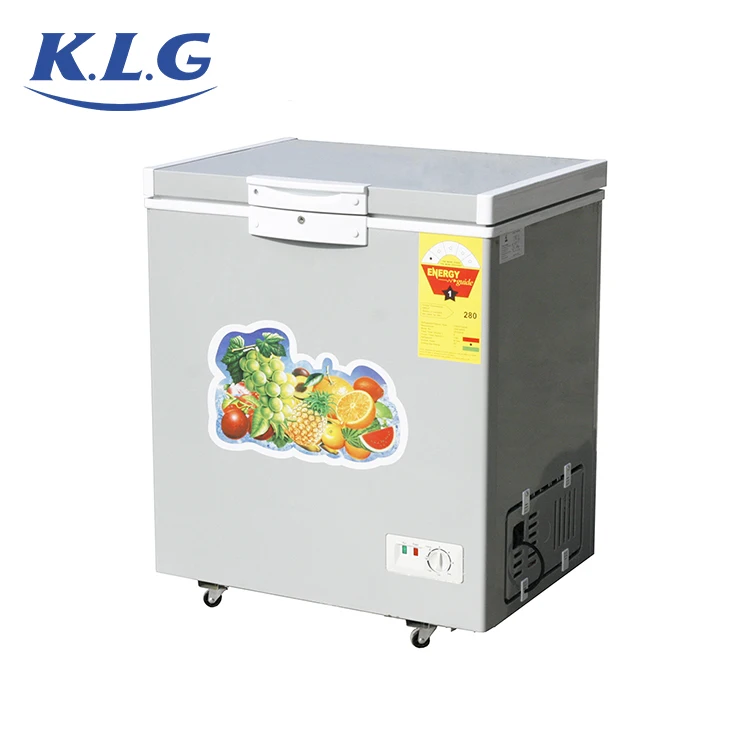 200L single top open door 12v DC horizontal freezer work with solar panel and battery