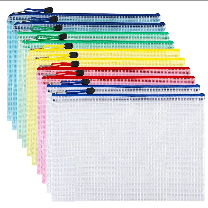 cheap Custom Poly Zip Lock Envelope File Folder A4 Pouch Factory Price Custom Plastic Document Bag