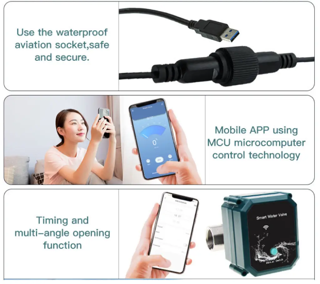 WiFi Electric Ball Valve Wireless APP Remote Control DN8~DN32 High Temperature Resistance Long Life Water