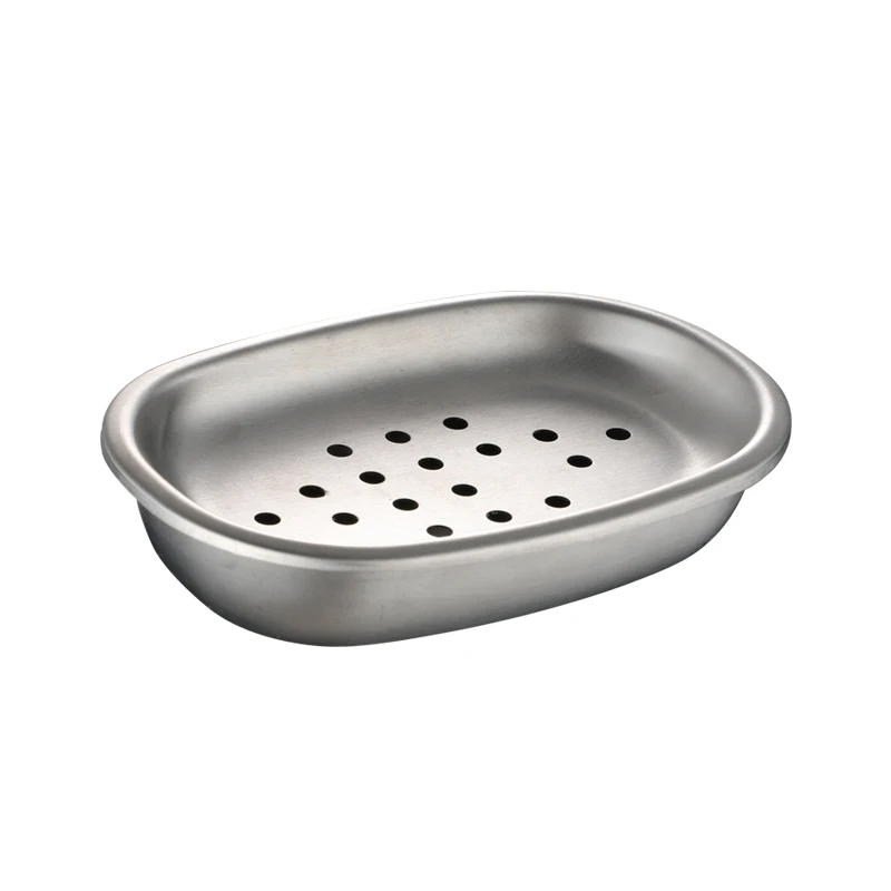 Chrome Bathroom Set Accessories Oval New Simple 2 Pieces Stainless Steel Concrete Soap Dish  Holder