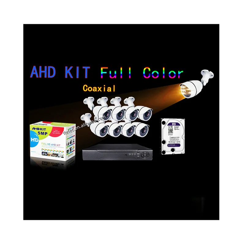 home cctv camera prices 5MP HD night vision full color AHD DVR 8 channel full kit