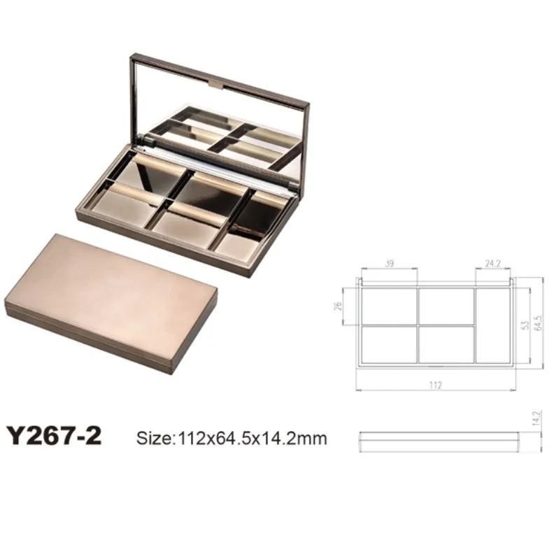 
Weili private label Y267-2 empty 5 color eye shadow makeup cosmetic packaging case magnetic makeup eyeshadow palette 