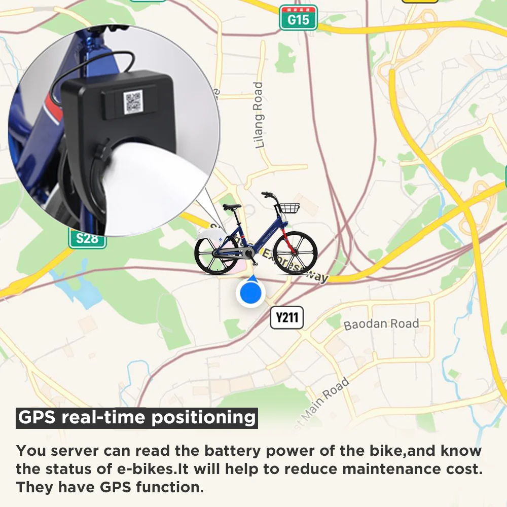 2G 4G GPS Real-time Tracker RFID Card Sharing Bicycle Smart Lock With Anti -theft Alarm