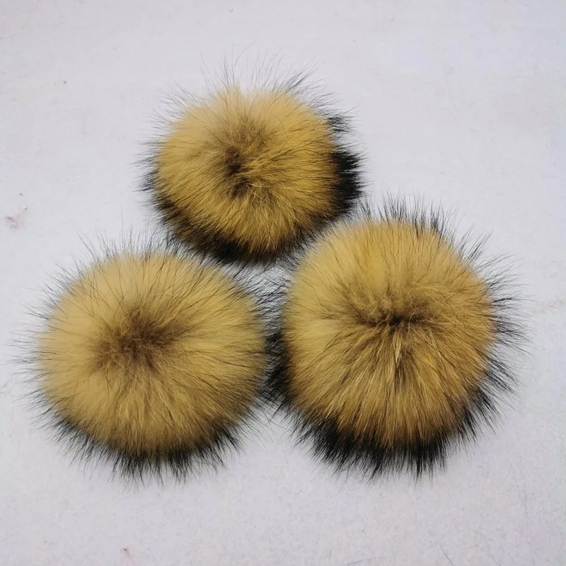 Luxury 10 11 12cm Fluffy Real Raccoon Fur Ball Pom Poms DIY Fur Pompom High Quality natural fox fur Charms PomPom