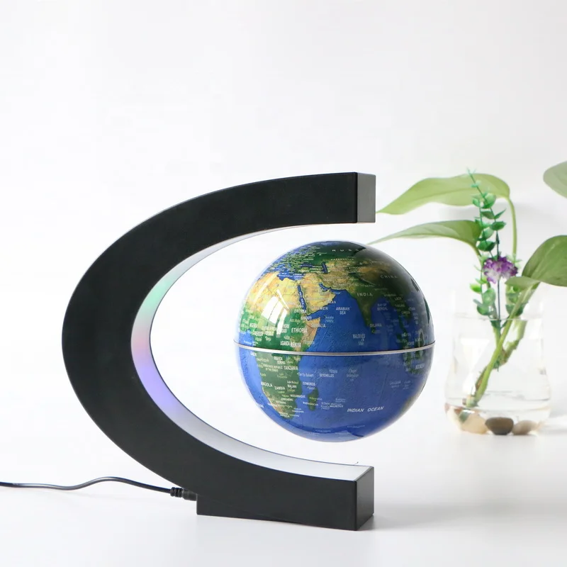 Electric Type 14cm Diameter World Globe Earth Map Ball 6inch Magnetic Levitating Rotating Globes with Led Lights