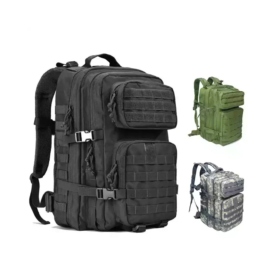 Camping Hiking Bag Tactical Assault Large 45L Backpack Nylon Canvas Bag Camouflage Cycling Backpack