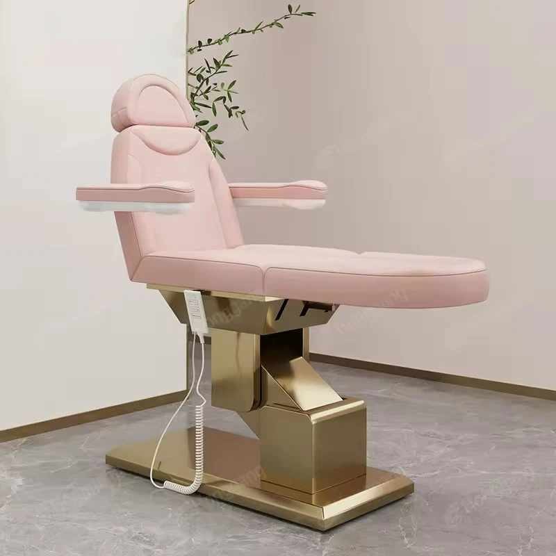 Luxurious golden esthetician beauty salon furniture massage tables modern lash massage beds spa beauty bed