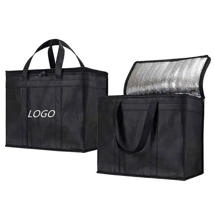 Reusable Thermal Insulated Cooler Bag Grocery Cool Carry Non Woven Lunch Cooler Bag For Food