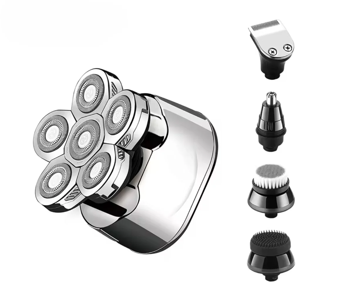 4D LK-8720 6 in 1 Men shaver Wet Dry USB electric Razor And Fast Charging Body Bald Head 7 Heads Replacement Foil Shaver