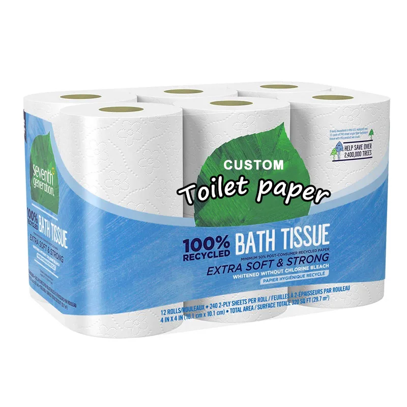 Wholesale bamboo virgin wood pulp toilet paper rolls core hygiene paper standard roll 3 ply toilet tissue
