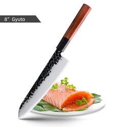 Konoll 8 inch Gyuto knife with wood handle high quality kitchen knife with ebony handle Japanese Chef Knife